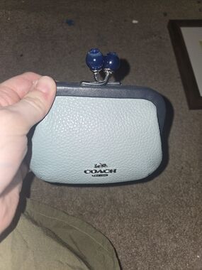 Coach Blueberry Kiss-lock Coin Purse